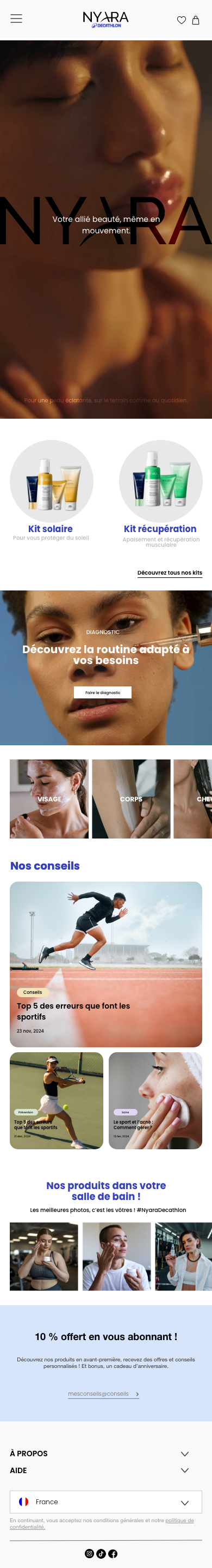 Accueil version téléphone